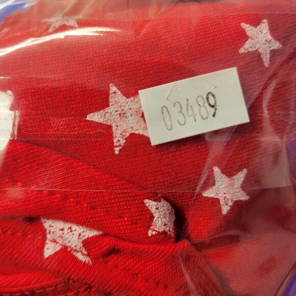 Modern Lux Romper Shorts Womens XL Red White Stars Sleeveless Drawstring Waist - Picture 11 of 11